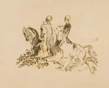 Aus der Reitschule by Ludwig Heinrich Jungnickel, 1919, lithograph in ochre and black; framed, sold Jun 2026