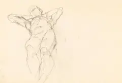 Anton Kolig, Untitled (nude), graphite on paper; unframed
