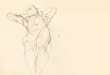 Anton Kolig, Untitled (nude), graphite on paper; unframed