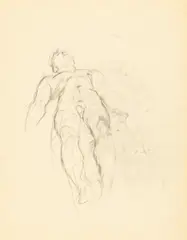 Anton Kolig, Untitled (nude), graphite on paper; unframed