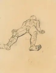 Anton Kolig, Untitled (nude), graphite on paper; framed