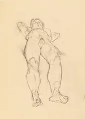 Anton Kolig, Untitled (nude), graphite on paper; unframed