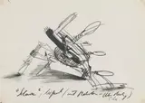 Cornelius Kolig, Untitled, 1972, graphite on ultraphan; framed