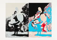 Cornelius Kolig, Untitled, 1972, coloured screen print; unframed