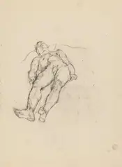 Anton Kolig, Untitled (nude), graphite on paper; unframed