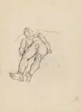 Anton Kolig, Untitled (nude), graphite on paper; unframed