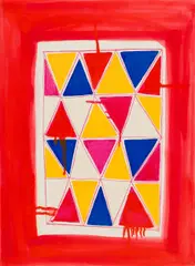 Testa Rossa by Nicola De Maria, 1991, mixed media on colour lithography on laid paper; unframed, sold Jun 2026