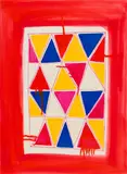 Nicola De Maria, Testa Rossa, 1991, mixed media on colour lithography on laid paper; unframed