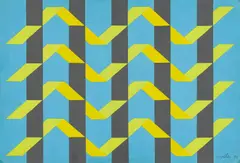 Andrew Molles, Untitled, 1972, acrylic on thin cardboard; framed