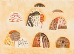 Dalmatische Hügel by Zoran Mušič, c. 1960, colour lithography on laid paper; unframed, sold Jun 2026