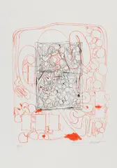 Untitled by Hermann Nitsch, coloured etching on laid paper; unframed, sold Jun 2026