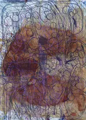 Hermann Nitsch, Untitled, etching over action painting (Schüttbild) on laid paper; unframed