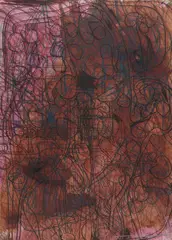 Hermann Nitsch, Untitled, etching over action painting (Schüttbild) on laid paper; unframed