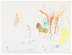 Oswald Oberhuber, Untitled, 1982, mixed media, colour pencil on paper; unframed