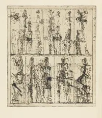 Valentin Oman, Freiburger Fragmente IV, 1973, etching on paper; unframed