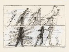 Valentin Oman, Untitled, 1973, mixed media on laid paper; unframed