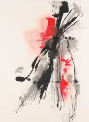 Li Yan Pin, Untitled, 1990, India ink, brush drawing on paper; framed