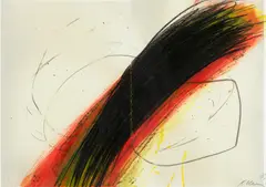 Arnulf Rainer, Untitled, 2002, overpainted laser print; framed