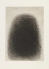 Arnulf Rainer, Heuhaufen, 1967, dry point etching on paper; unframed