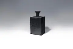 Anton Raidel, vessel, 1978, ceramics made of red-brown shards, glazed in black