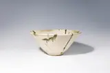 Anton Raidel, Bowl, 1982, ceramics made of red-brown shards, glazed in white and green