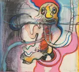 Franz Ringel, Kasperl am Klo, 1968, mixed media, oil pastel on paper; framed