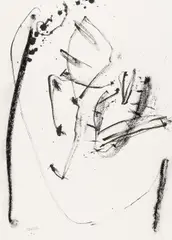 Ernst Skrička, Wie ein Gesicht, 1996, mixed media on laid paper; unframed