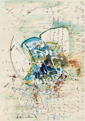 Hans Staudacher, Untitled, 1965, mixed media on laid paper; unframed