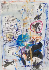Hans Staudacher, Untitled, 1959, mixed media on laid paper; unframed