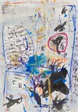 Hans Staudacher, Untitled, 1959, mixed media on laid paper; unframed