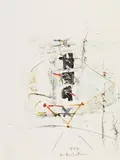 Hans Staudacher, Poetischer Schmetterling, 1977, mixed media on paper; unframed