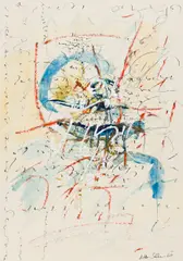 Hans Staudacher, Pratermusik, 1960, mixed media on laid paper; unframed