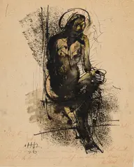 Untitled by Hans Staudacher, 1946, mixed media on paper; unframed, sold Jun 2026