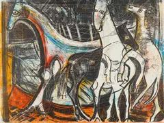 Hans Staudacher, Untitled, 1953, colour lithograph on paper; unframed