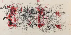Hans Staudacher, Frotagen, 1954-1957, oil on canvas; framed