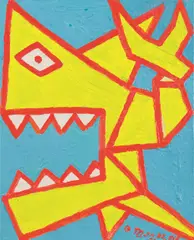 Otto Muehl, Untitled (from the series: Haifisch), 2006, acrylic on canvas; framed