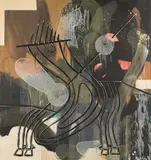 Markus Oehlen, Untitled, 1990, oil and lacquer on canvas; framed
