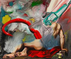 Franziska Maderthaner, Fehlproduktion, 2013, oil and mixed media on canvas; framed