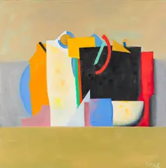 Karl Korab, Untitled, mixed media, oil on canvas; framed