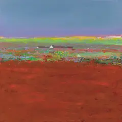 Karl Korab, Rote Erde, 2012, oil and sand on canvas; framed