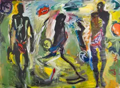 Siegfried Anzinger, Schattentänzer, 1983, acrylic on canvas; unframed