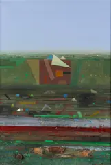 Karl Korab, Grünland, 2002, oil and wood on canvas; framed