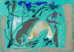 Peter Marquant, Untitled, 1998, mixed media, sand on canvas; unframed