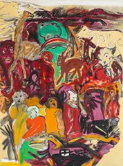Alfred Klinkan, Wiese, 1988, oil on canvas; unframed