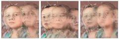 Lucia Riccelli, Moltitudine (triptych), 2023, mixed media on aluminum dibond; framed