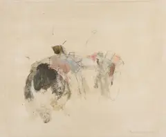 Peter Krawagna, Untitled, mixed media on canvas; framed