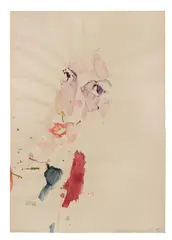Martha Jungwirth, Untitled (Constanze), 1990, mixed media on paper; framed