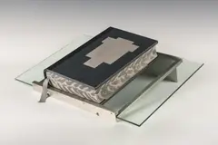 Arnulf Rainer, Bible, 1999, book/bible, cross relief, metal, glass