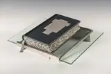 Arnulf Rainer, Bible, 1999, book/bible, cross relief, metal, glass
