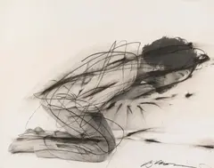 Arnulf Rainer, Untitled, overpainted photograph; framed